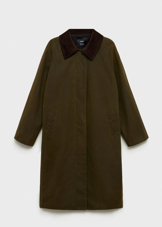 Long corduroy collar parka