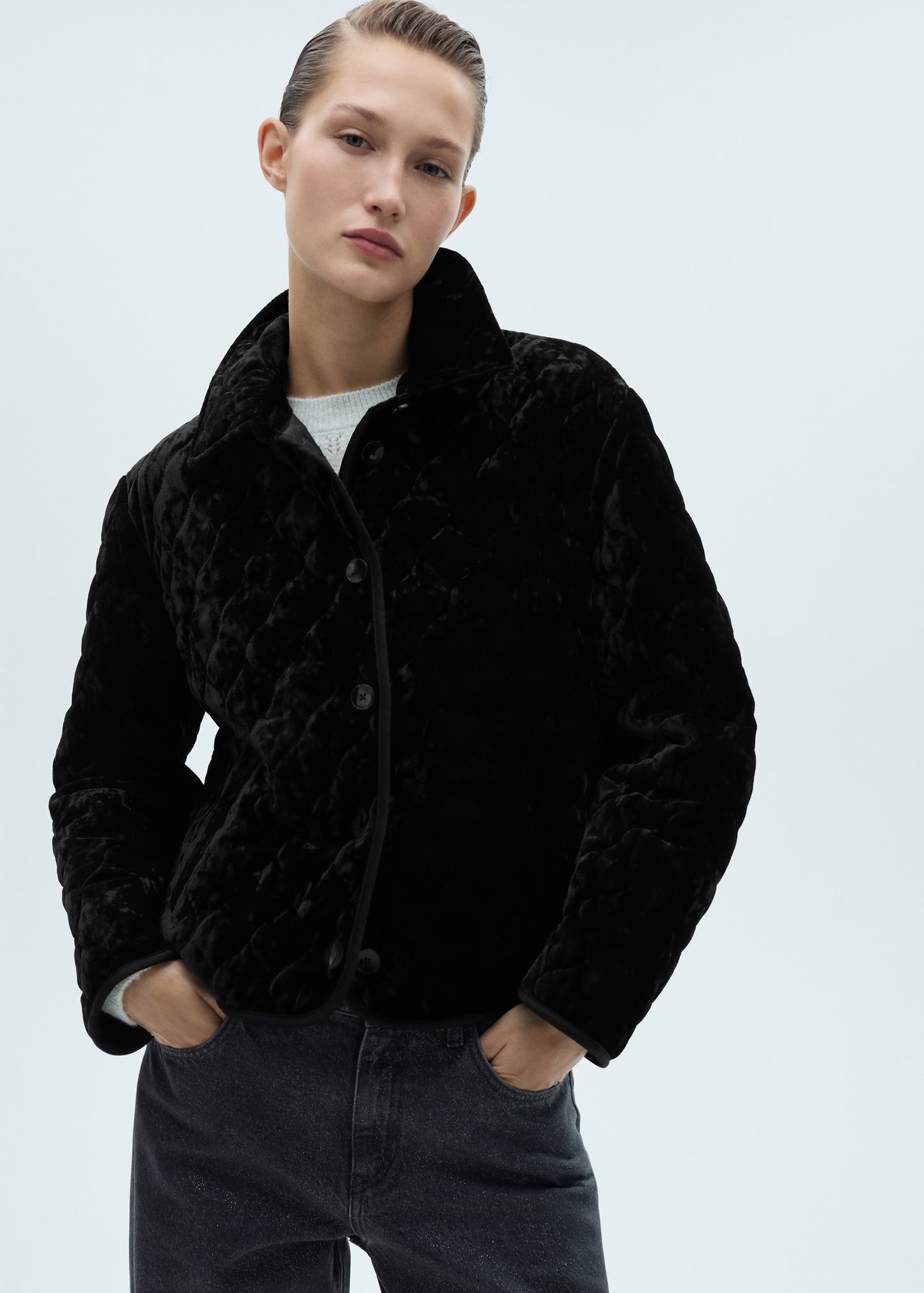 Velvet padded jacket