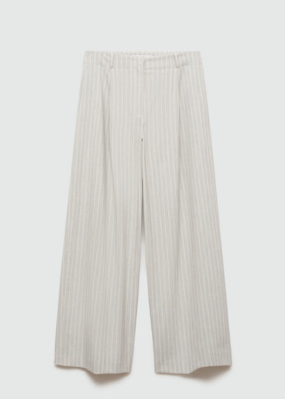 Wideleg striped trousers