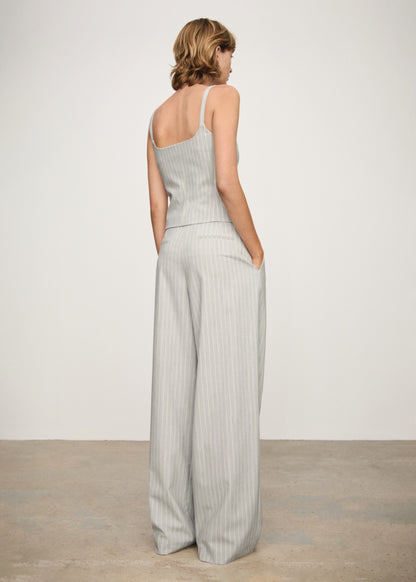 Wideleg striped trousers