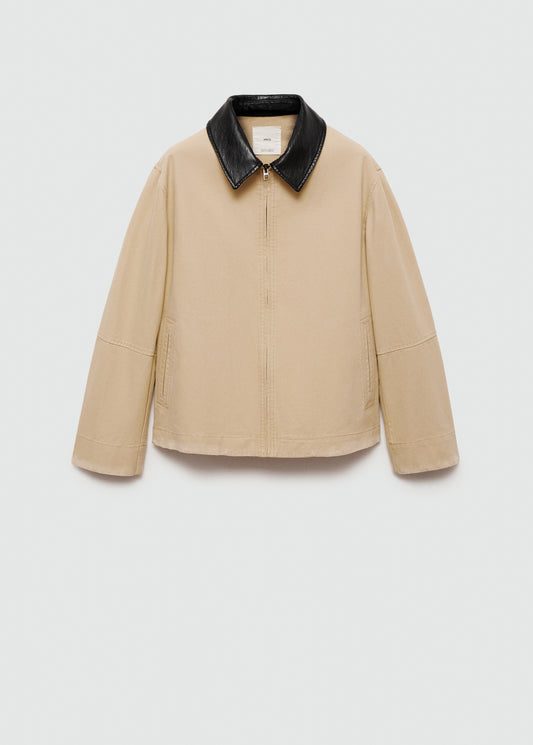 Contrast collar jacket