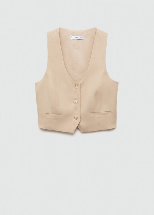 Cropped lyocell waistcoat