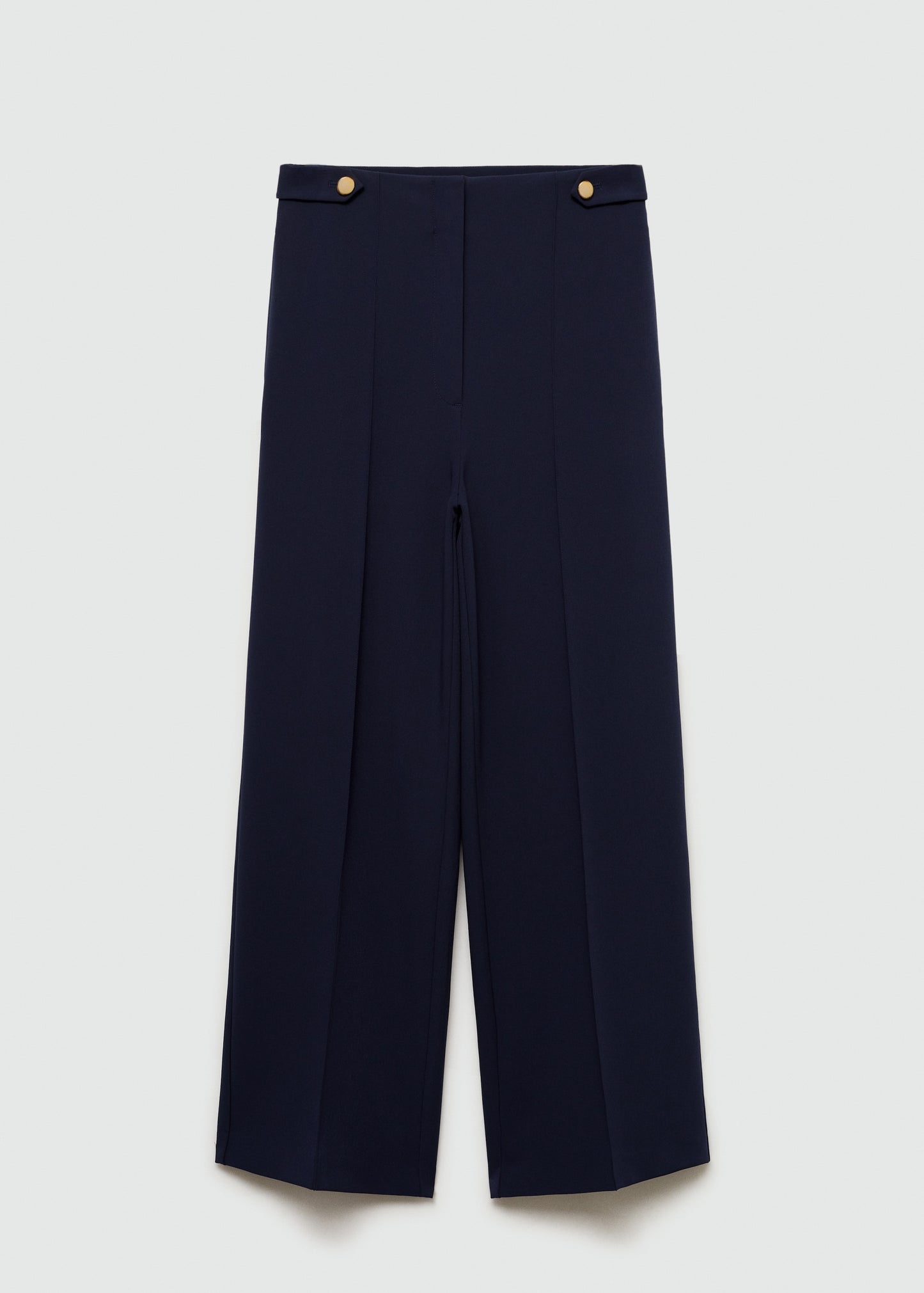 Buttons straight-fit trousers