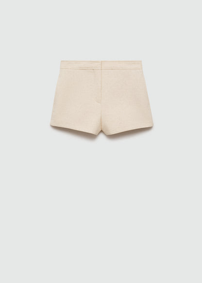 Straight cotton linen shorts