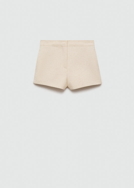 Straight cotton linen shorts