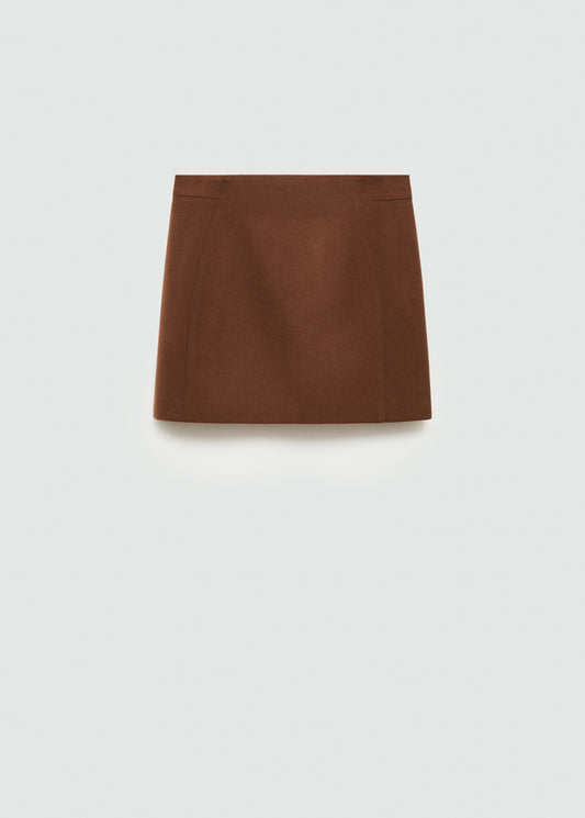 Short wool skirt