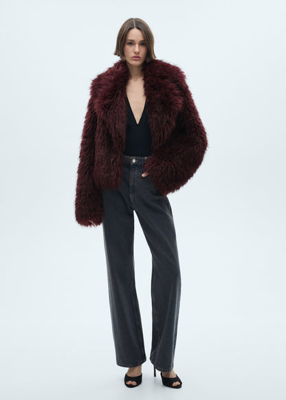 Fur jacket with lapels