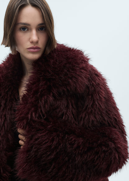 Fur jacket with lapels