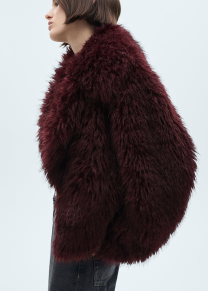 Fur jacket with lapels