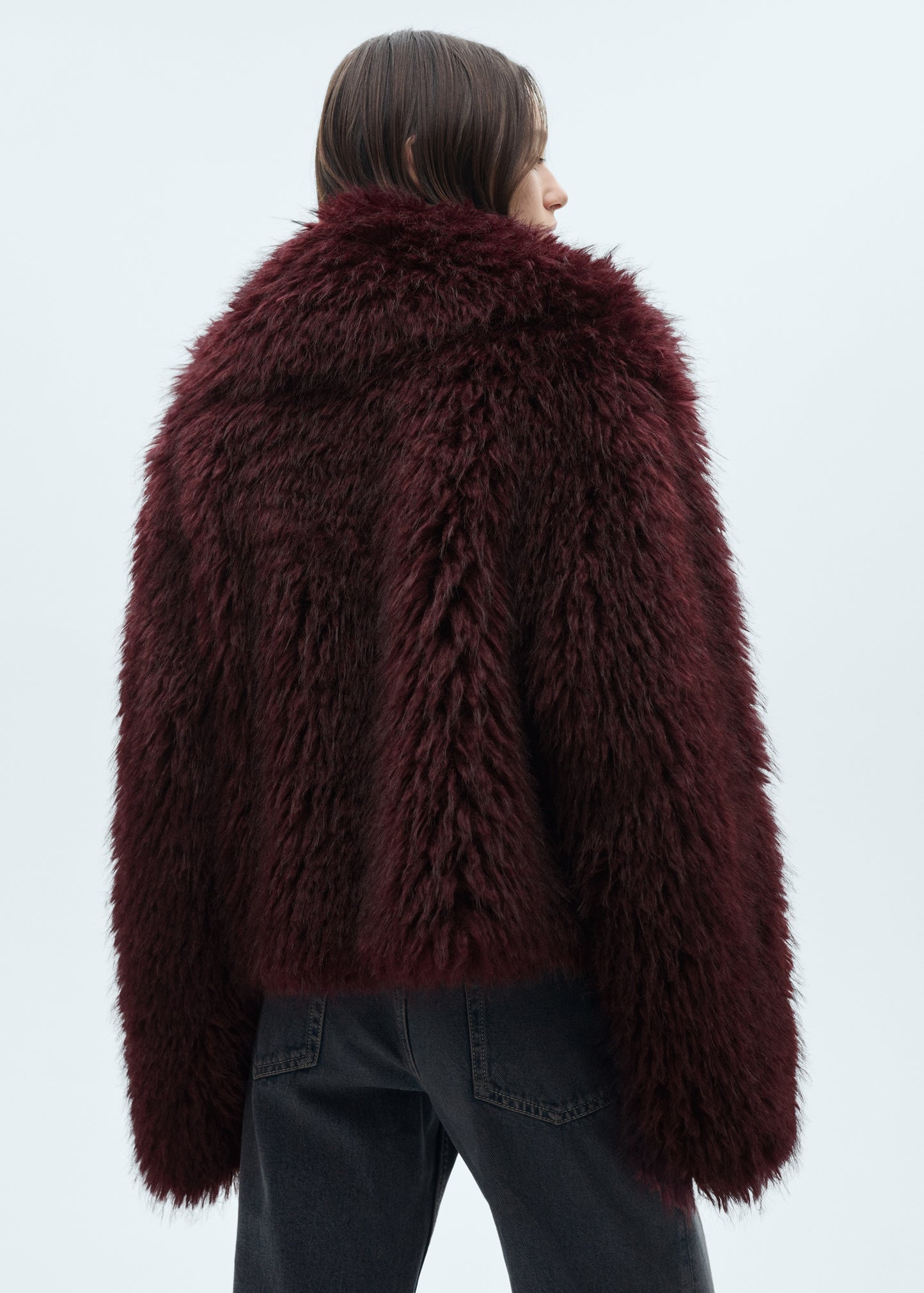 Fur jacket with lapels