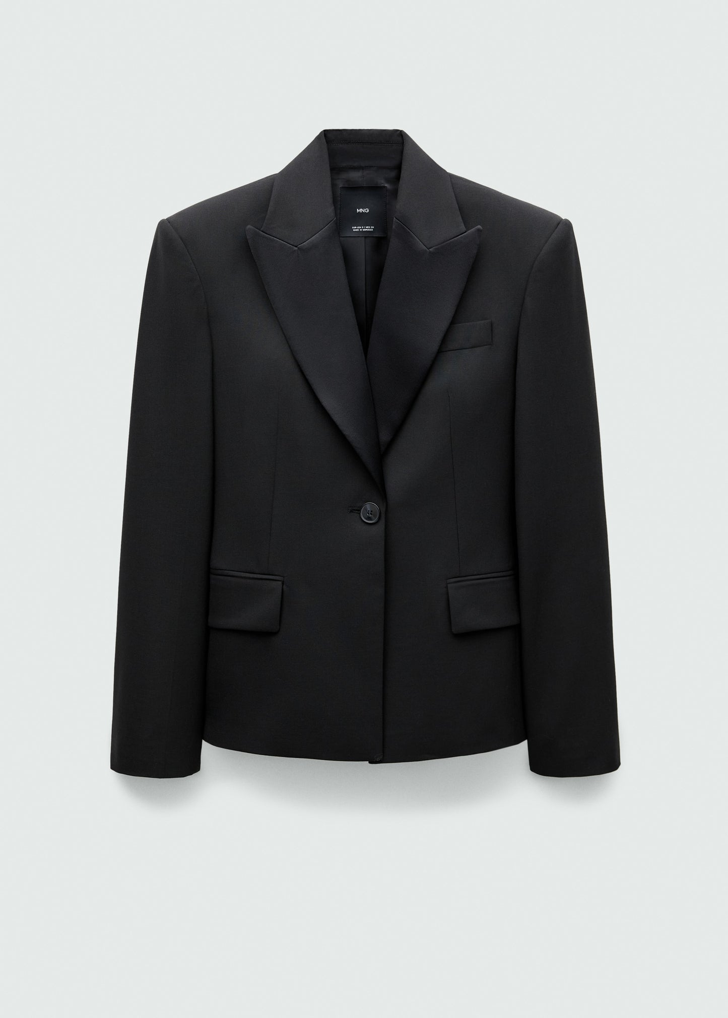 Wool jacket with satin lapels