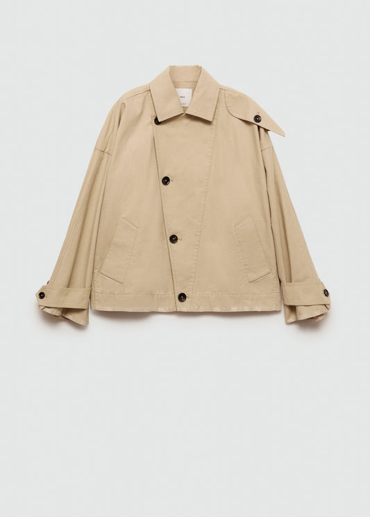 Short double-breasted trench coat