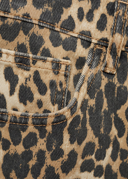 High-waist leopard-print bermuda shorts