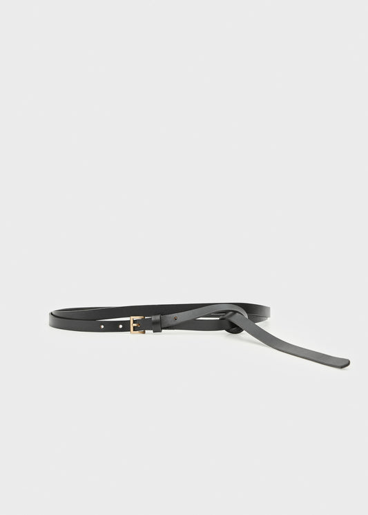 100% fine leather belt with double twist