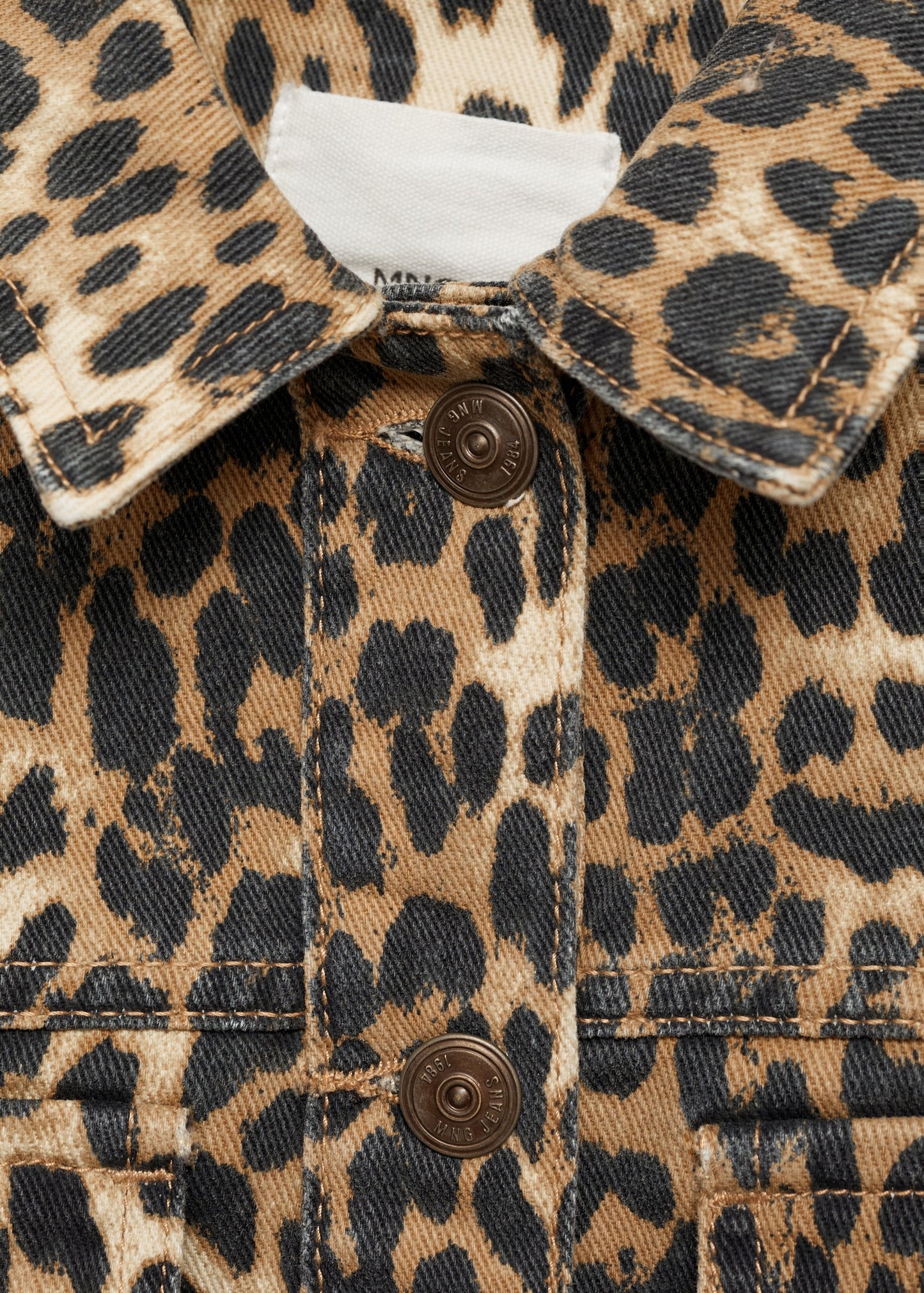 Leopard-print denim jacket