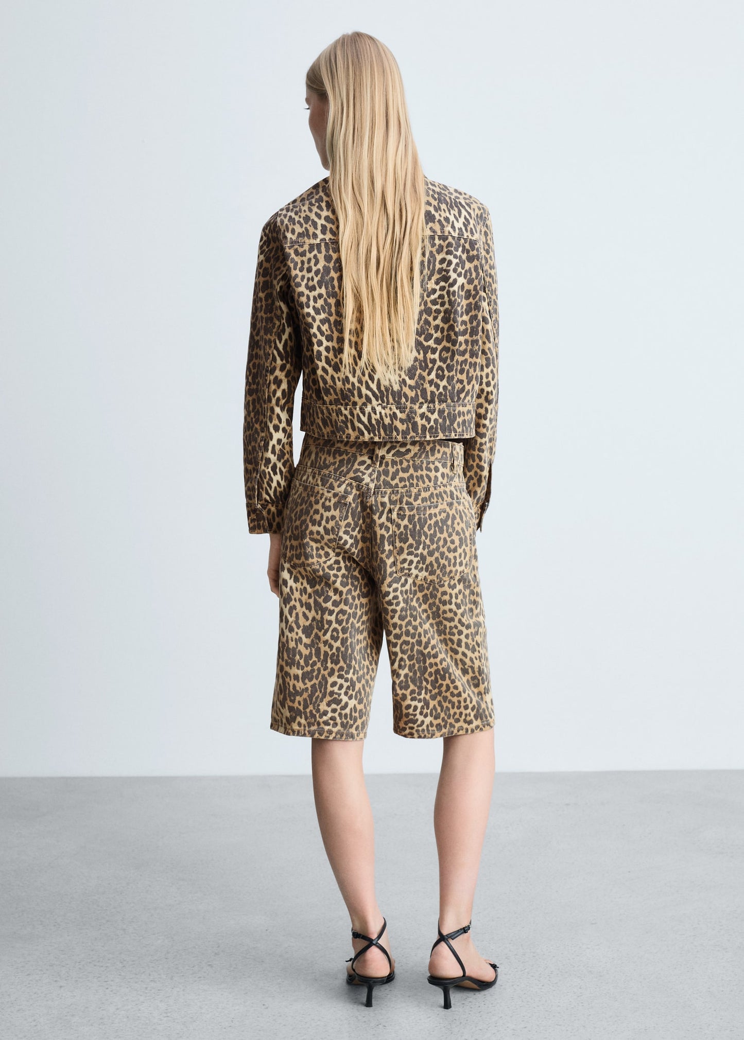 Leopard-print denim jacket