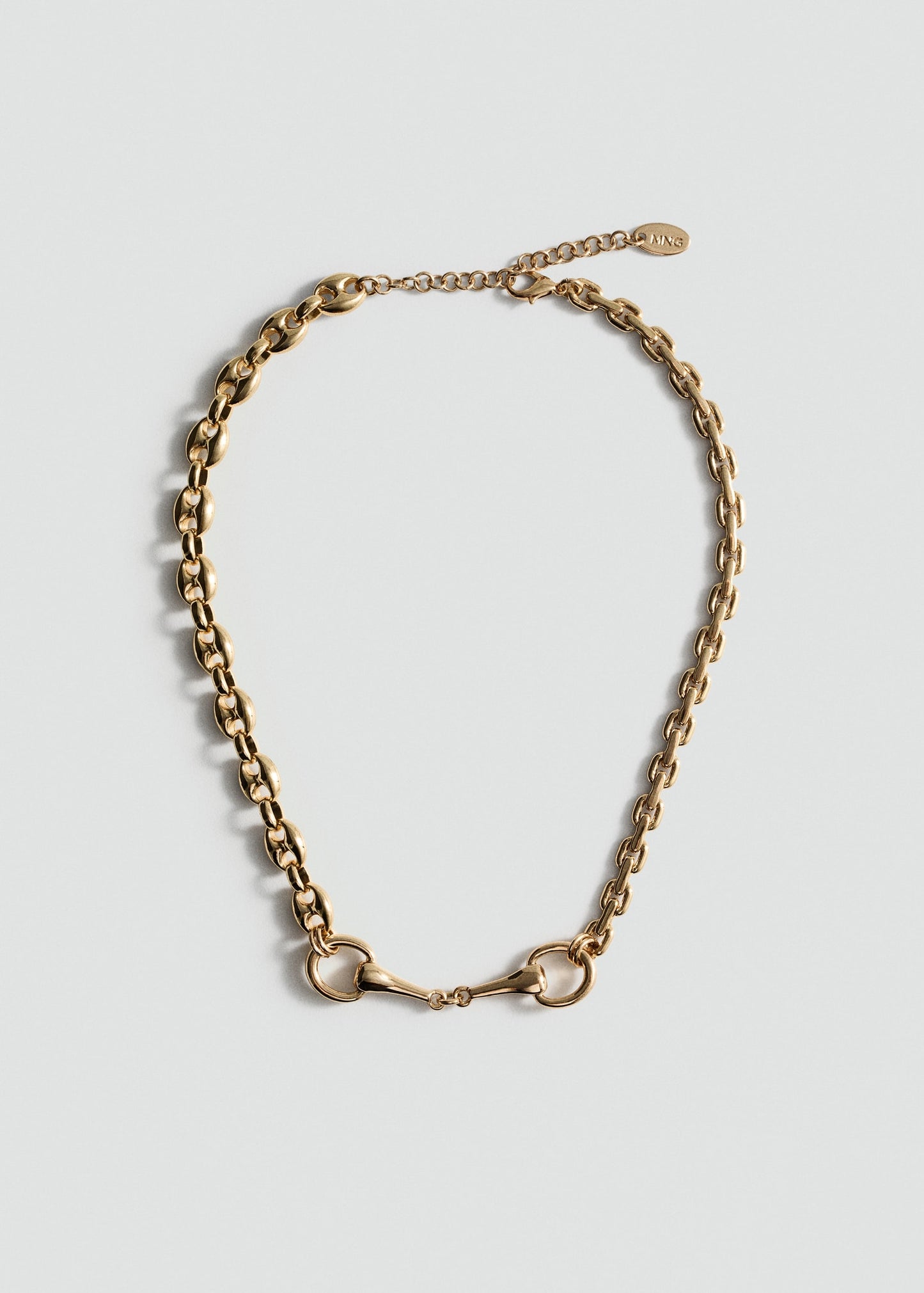 Mixed link collar necklace