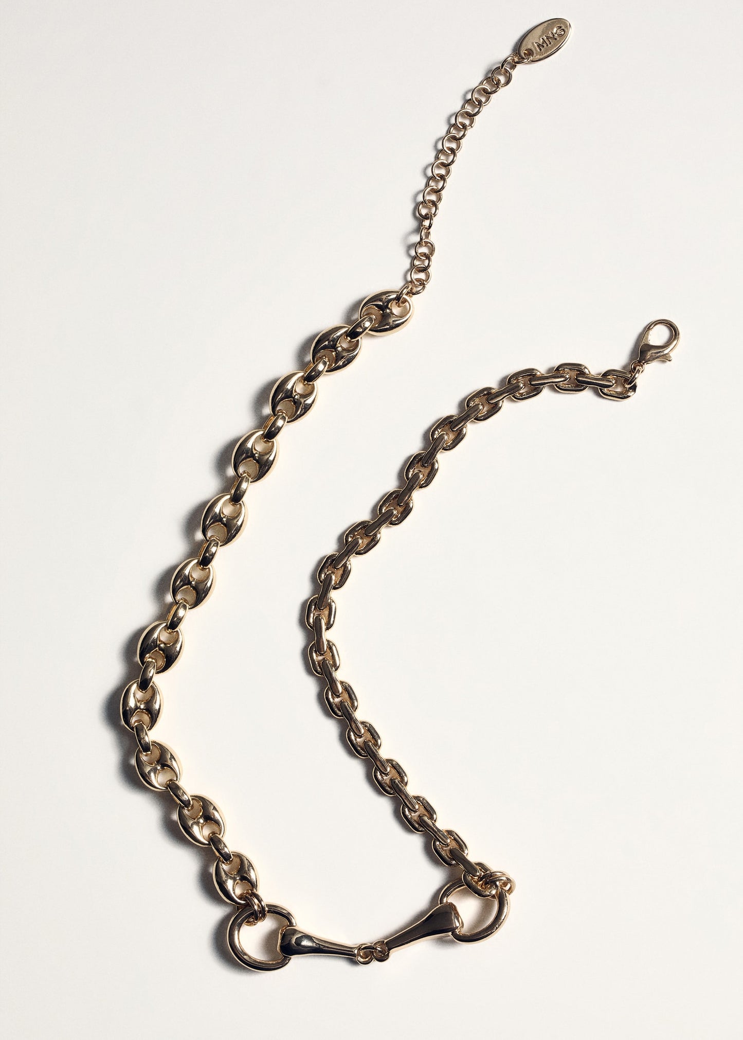 Mixed link collar necklace