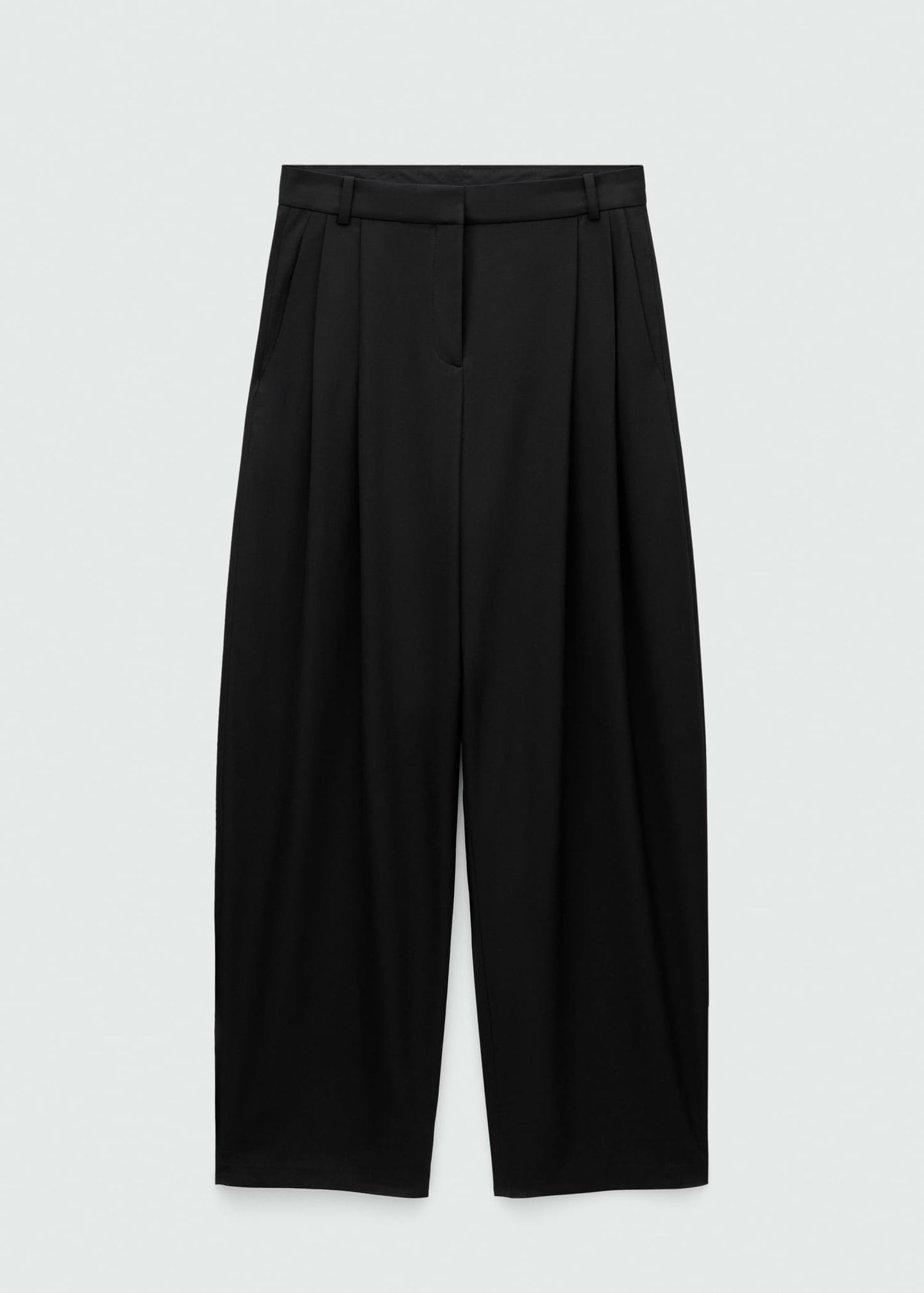 Pleat detail wool trousers