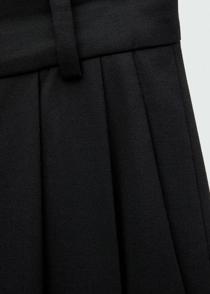 Pleat detail wool trousers