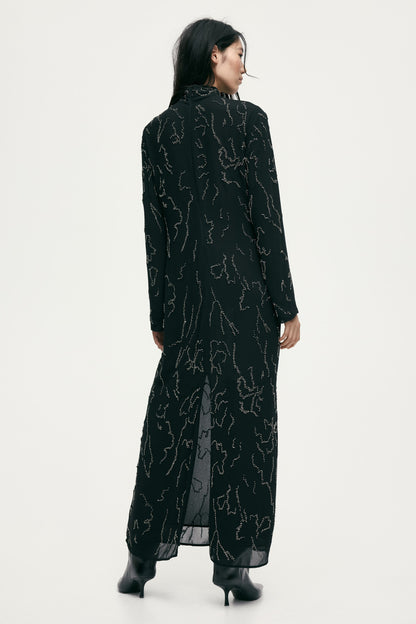 Bead-embellished maxi dress
