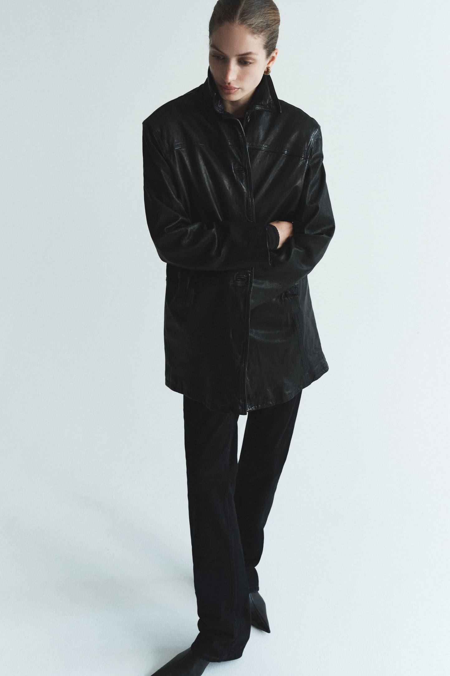 Leather coat