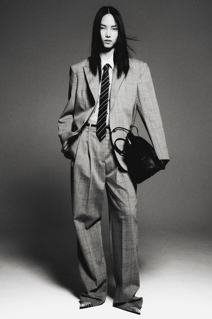 Tailored wool-blend trousers