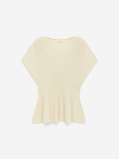 Fine-Knit Peplum Top