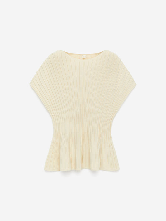 Fine-Knit Peplum Top