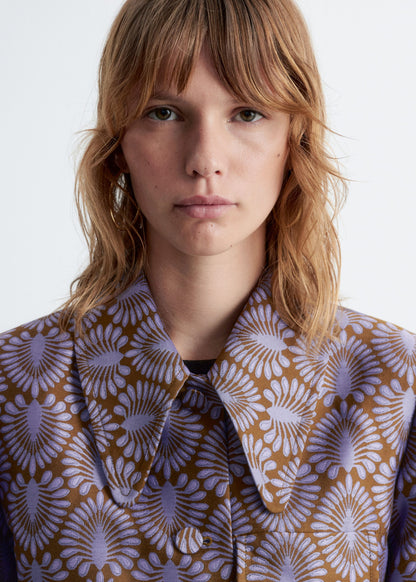 Tie-Belt Jacquard Blazer