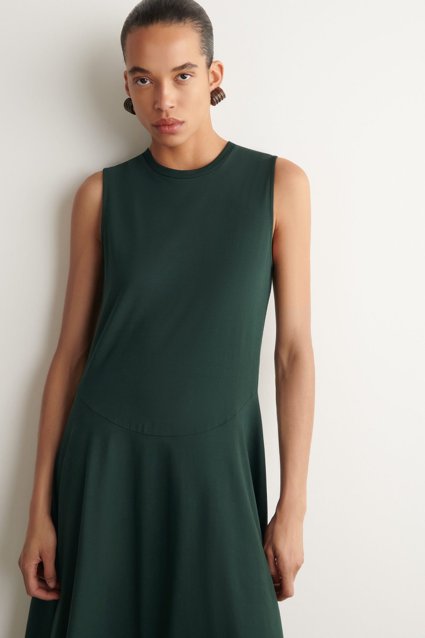 Sculptural cotton-jersey midi dress