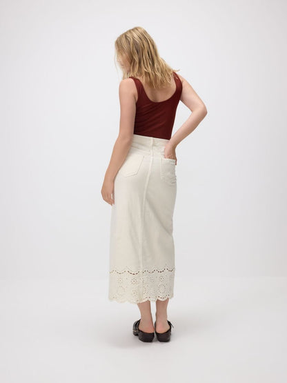 Denim midi skirt