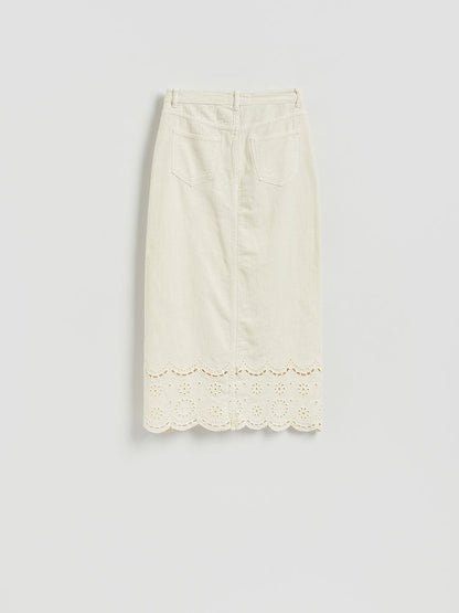 Denim midi skirt