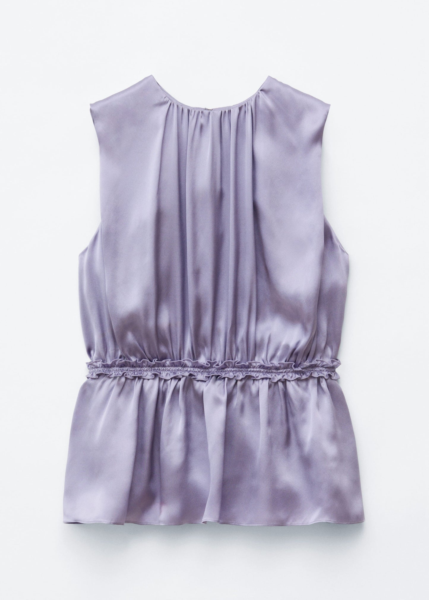 Sleeveless Silk Frill Top