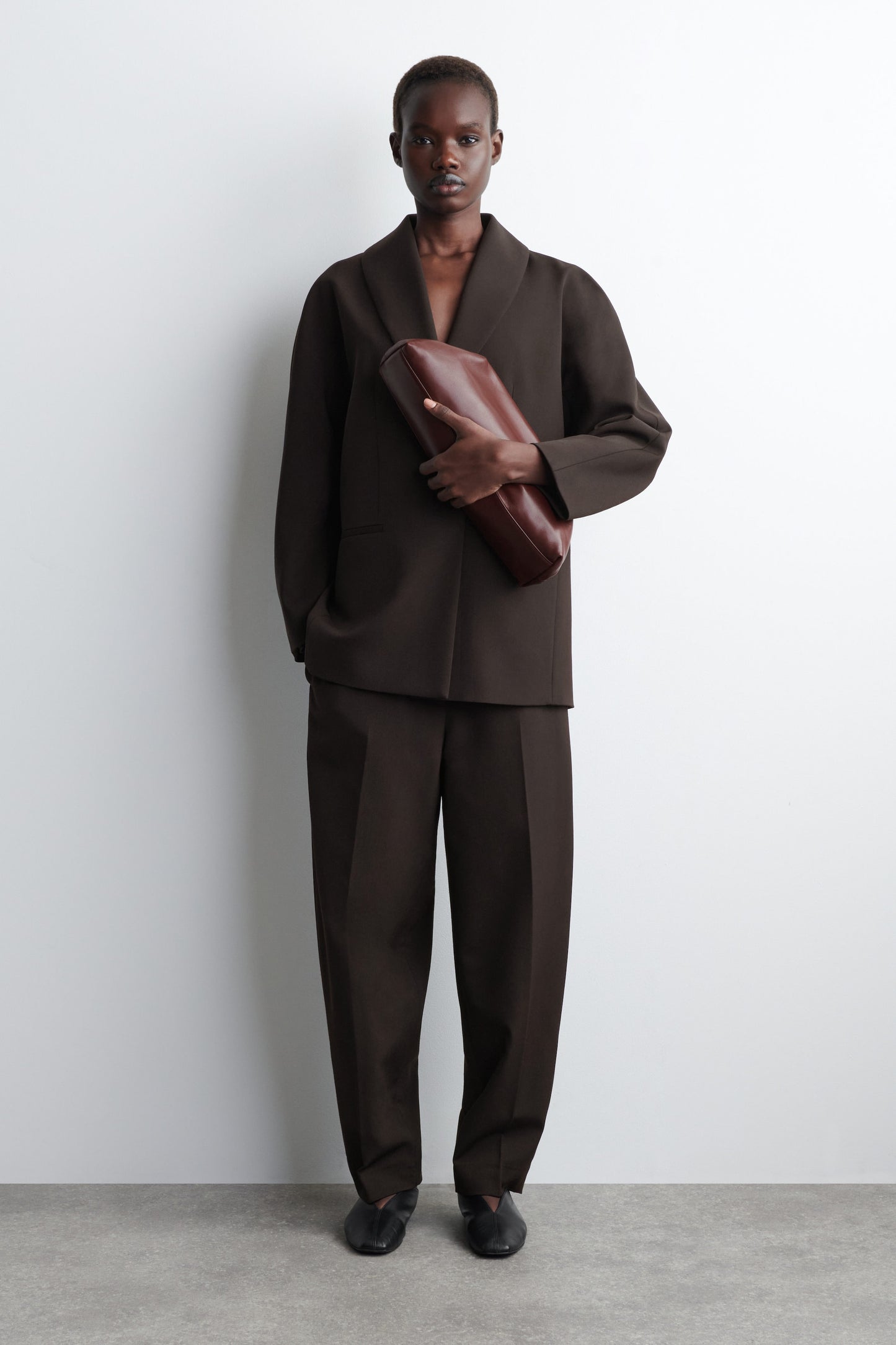 Ingot leather clutch bag