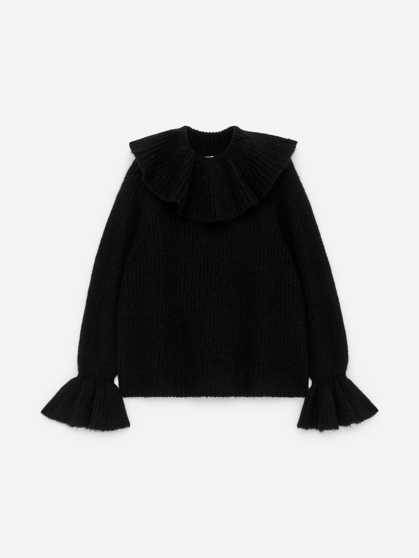 Mohair-Wool Blend Ruffle Jumper
