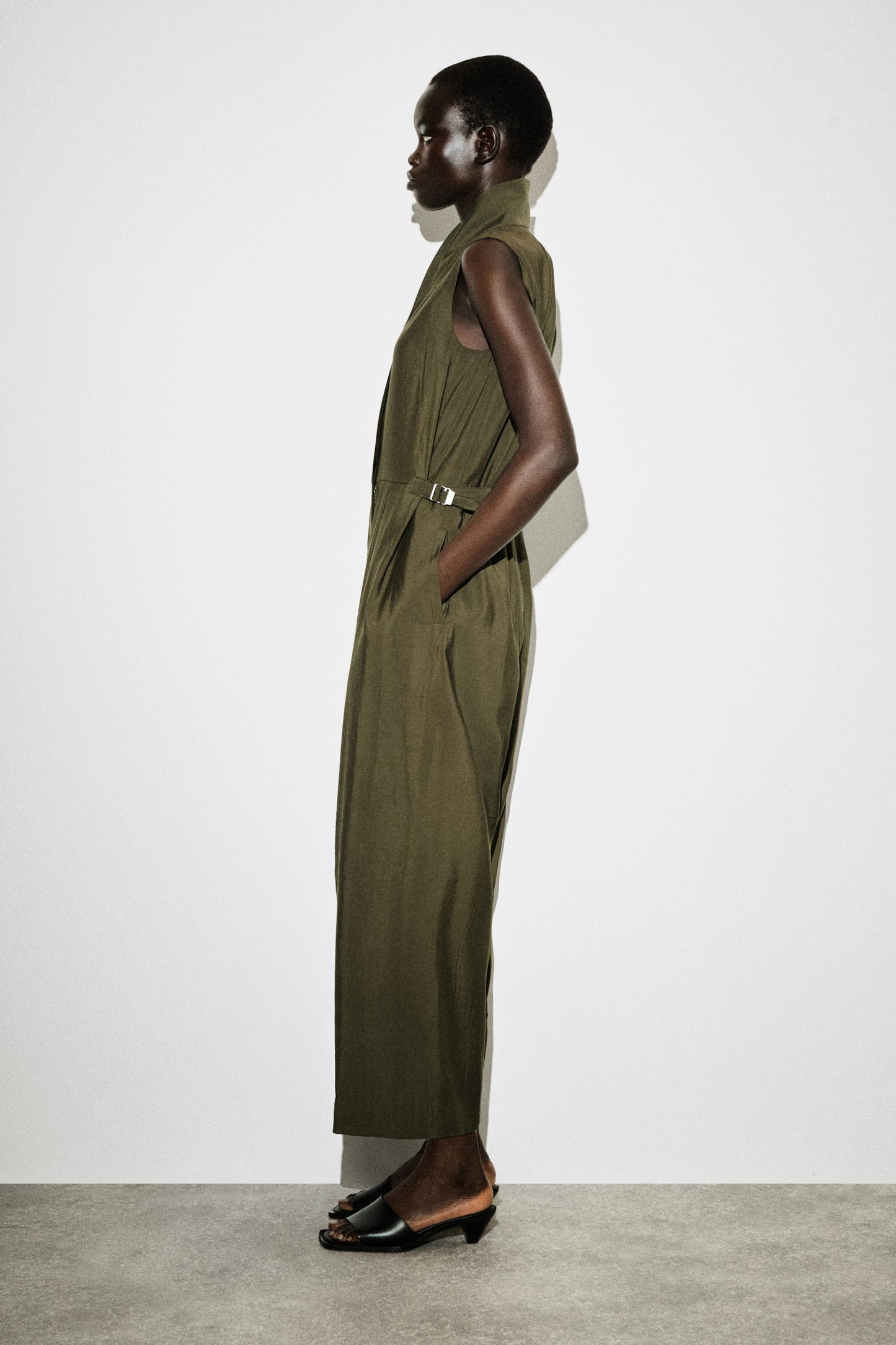 Shawl-Collar Utility Jumpsuit