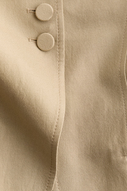 Linen-blend hourglass blazer