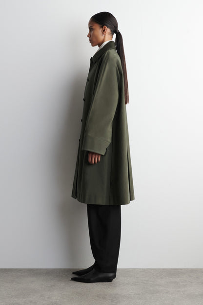 Wool-Trimmed Long Car Coat