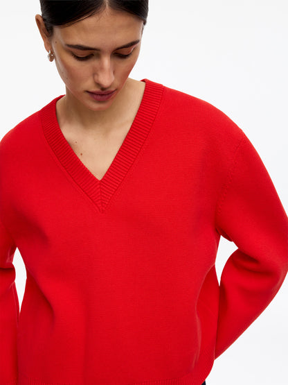 V-Neck Cotton Jumper