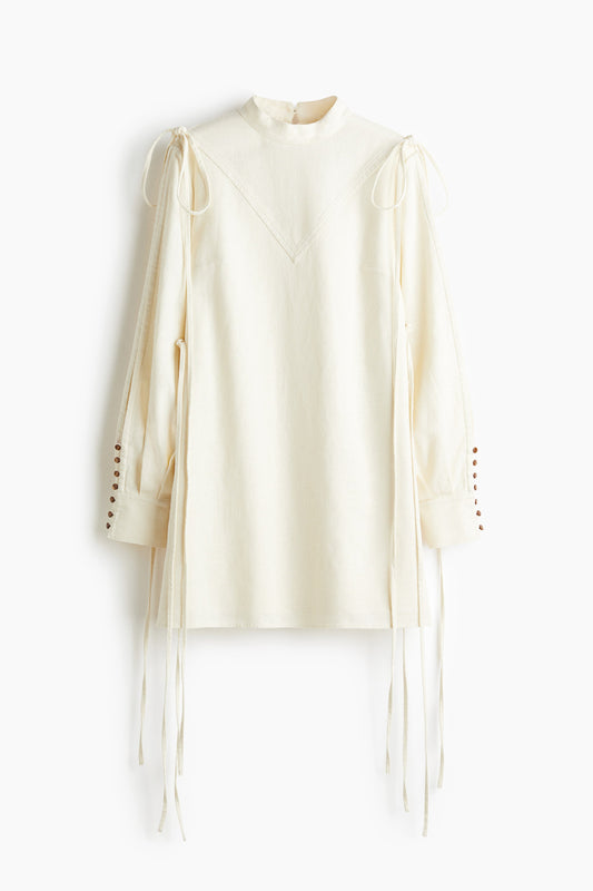 Linen-blend dress