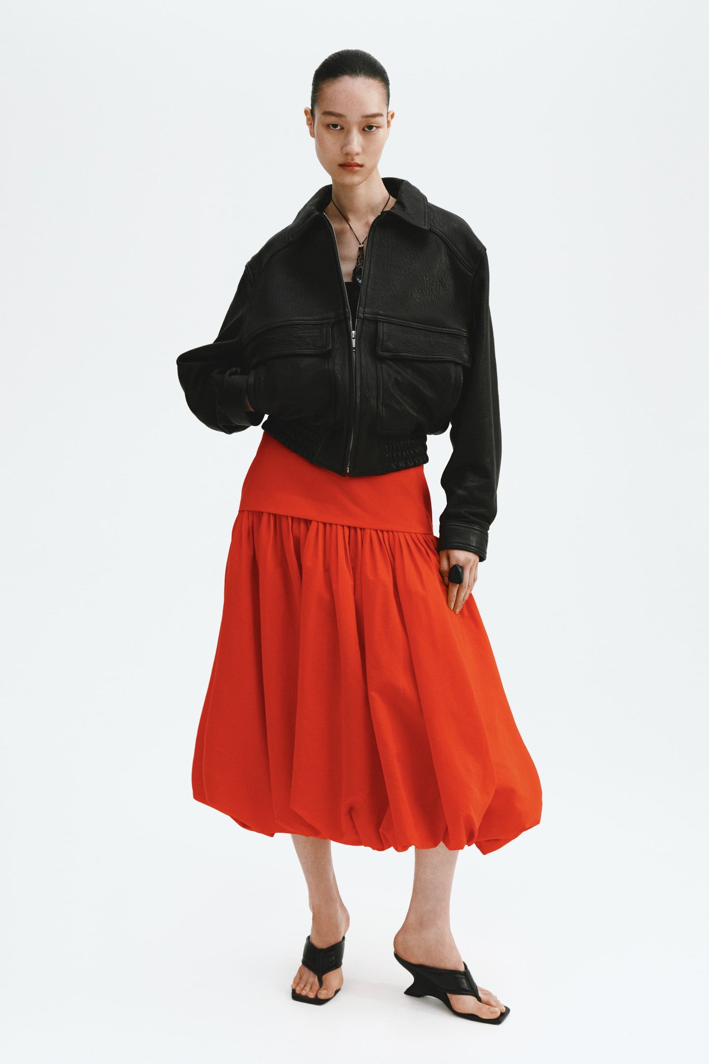 Midi balloon skirt