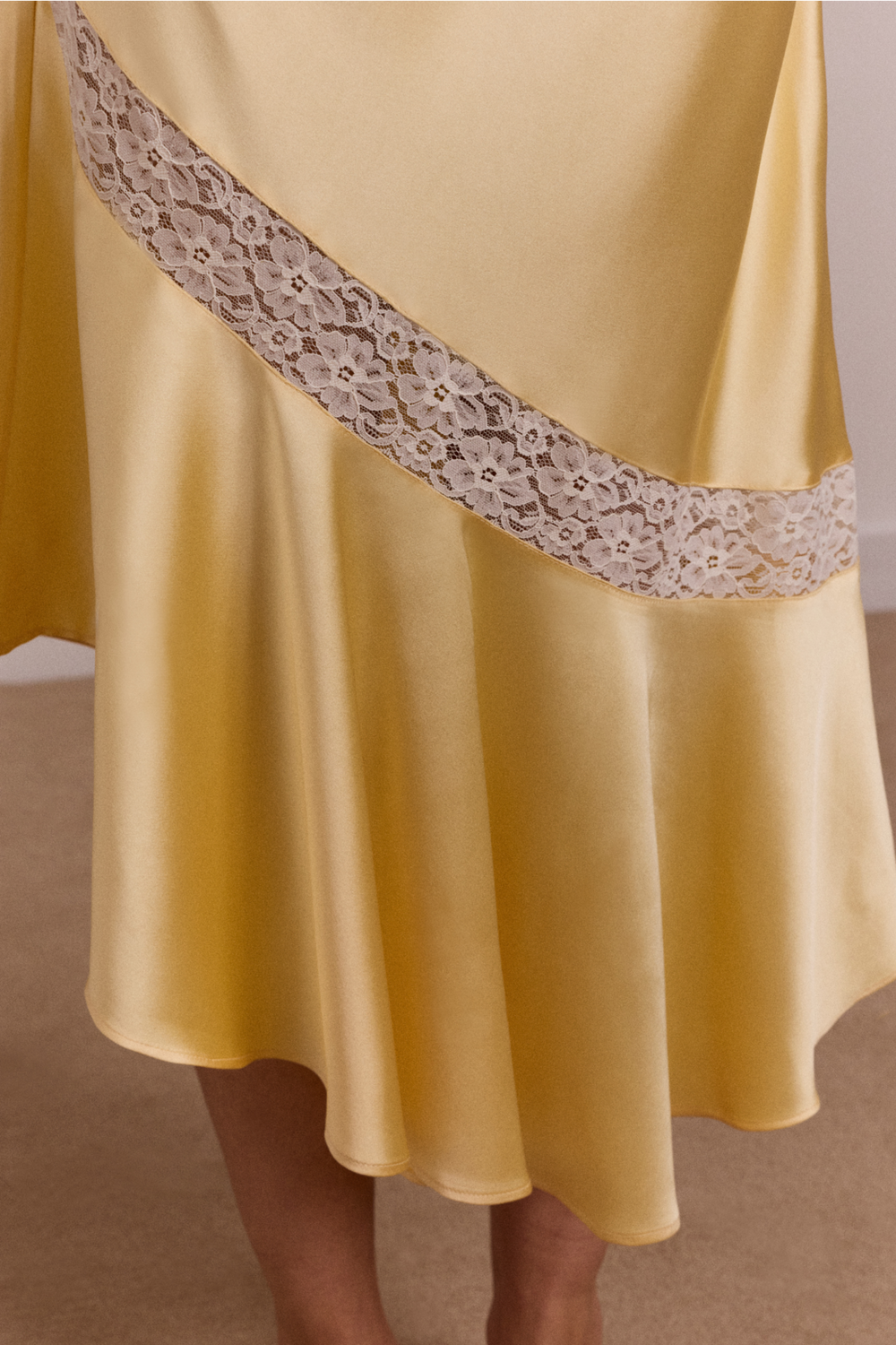 Delphia satin midi skirt