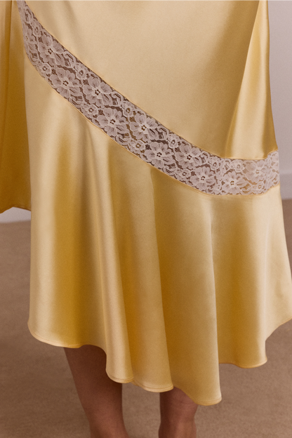 Delphia satin midi skirt