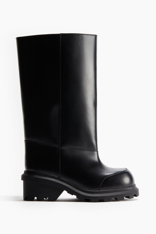 Chunky leather boots