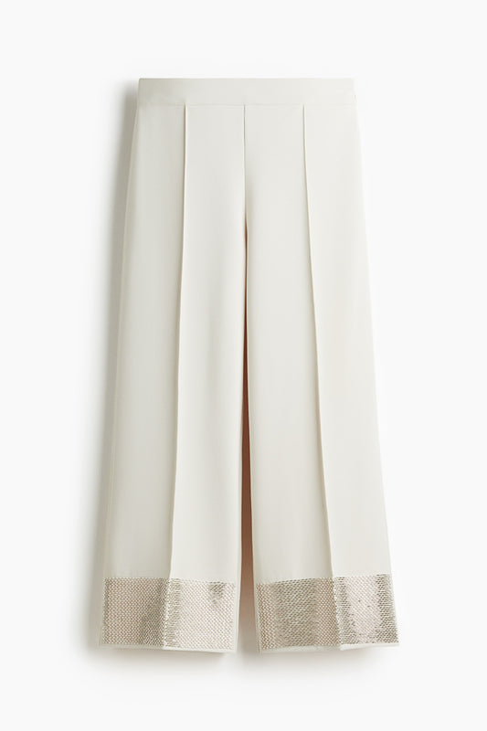 Bead-embellished trousers