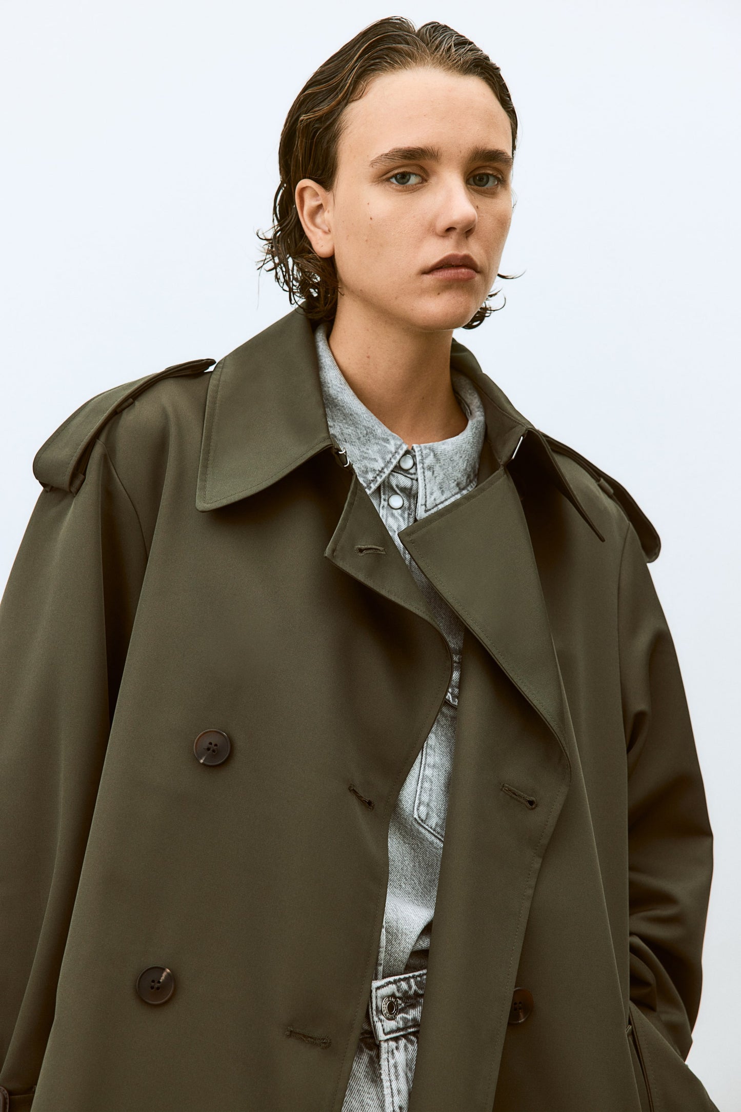 Double-breasted trench coat