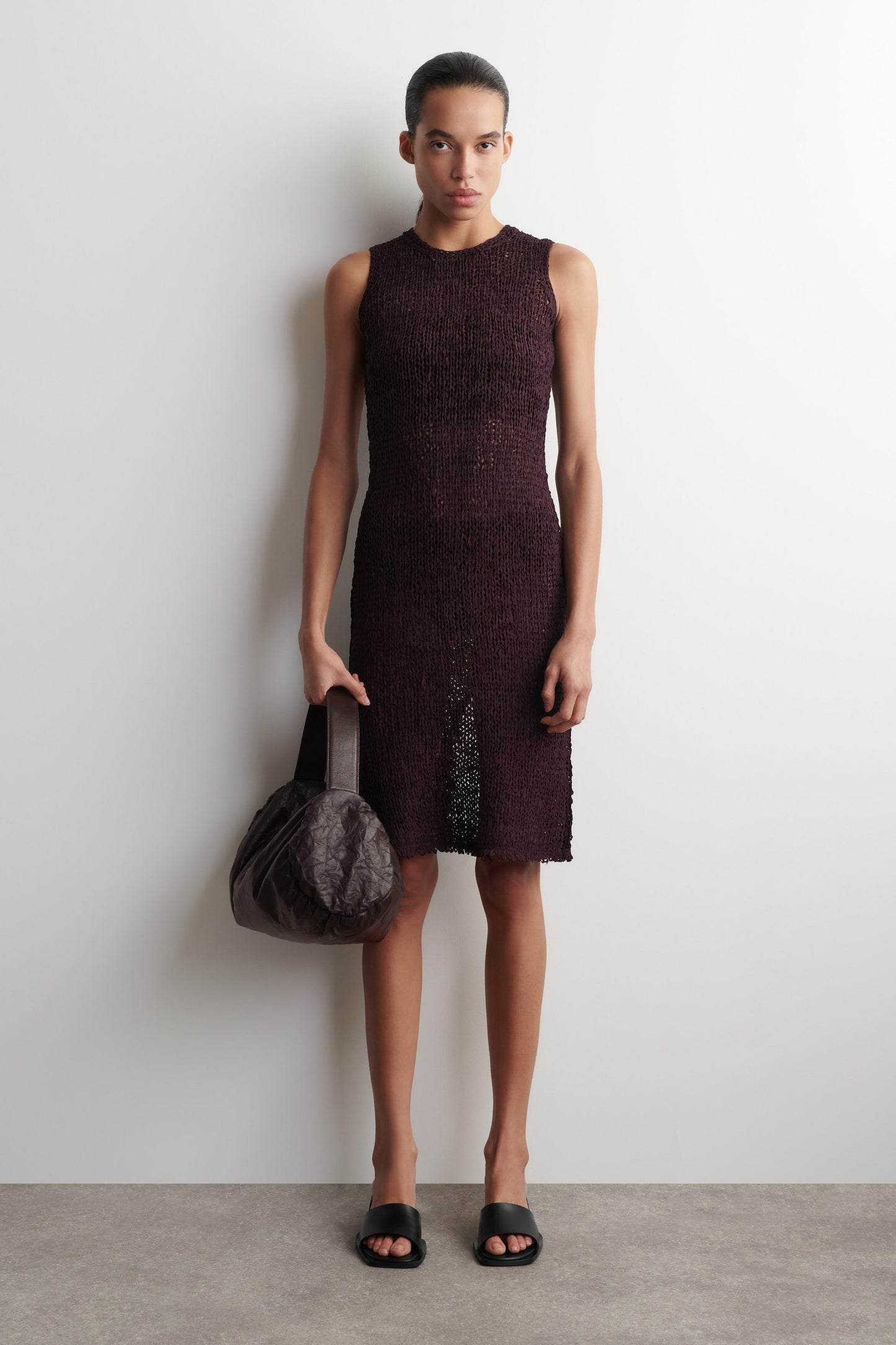 Textured-Leather Cylinder Clutch Bag