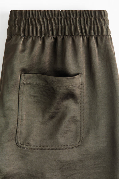 Flared satin trousers