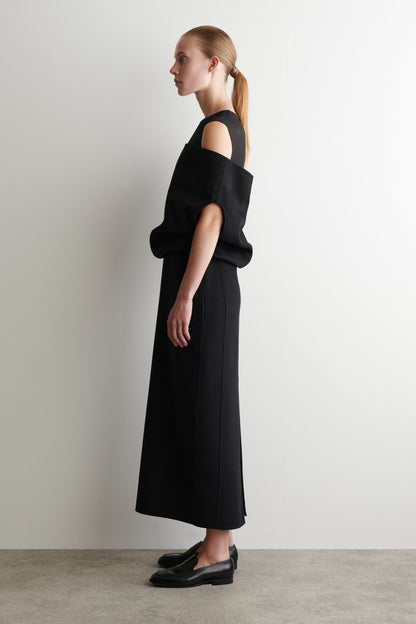 Off-The-Shoulder Wool-Silk Dress